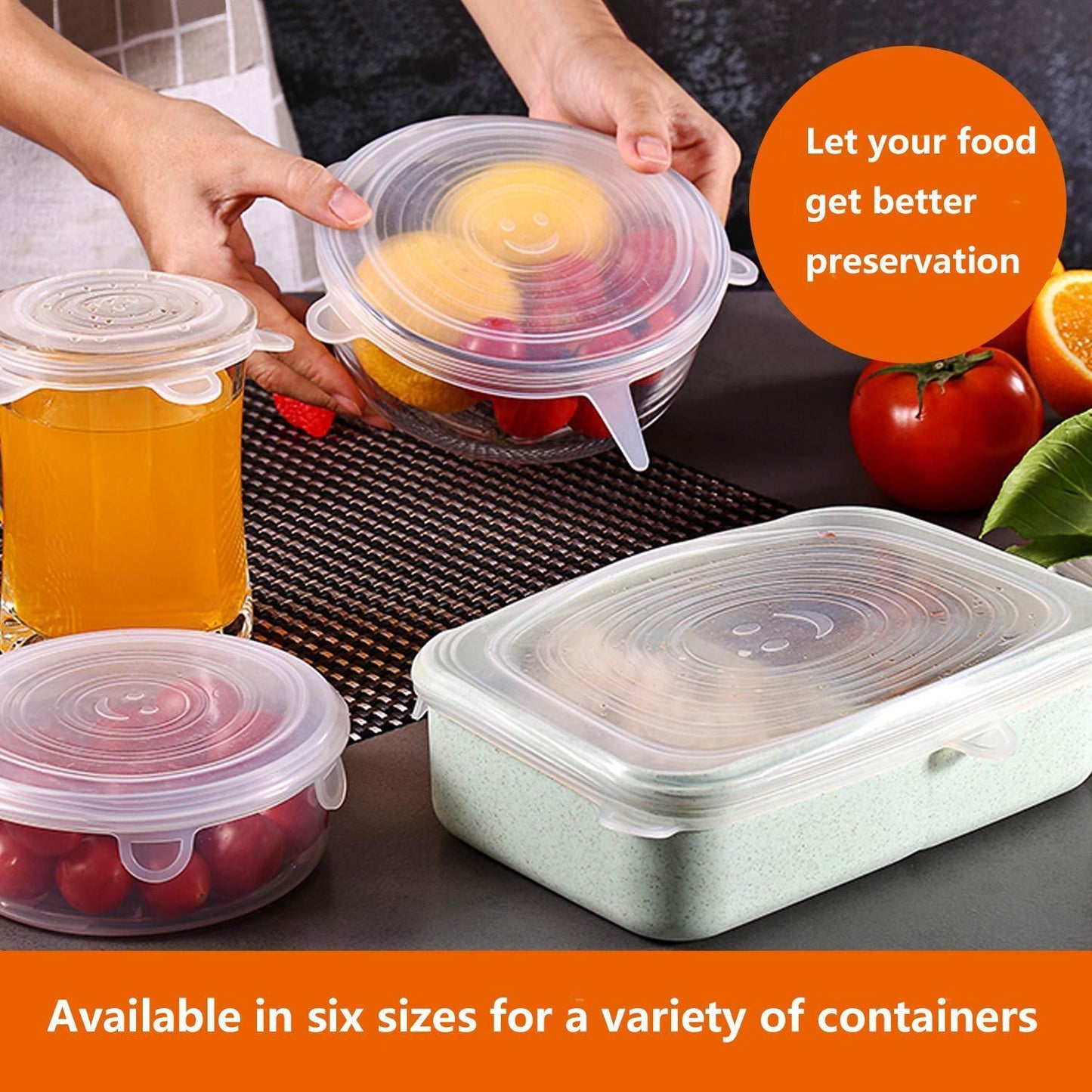 Stretchable Silicone Lid-6pcs/set