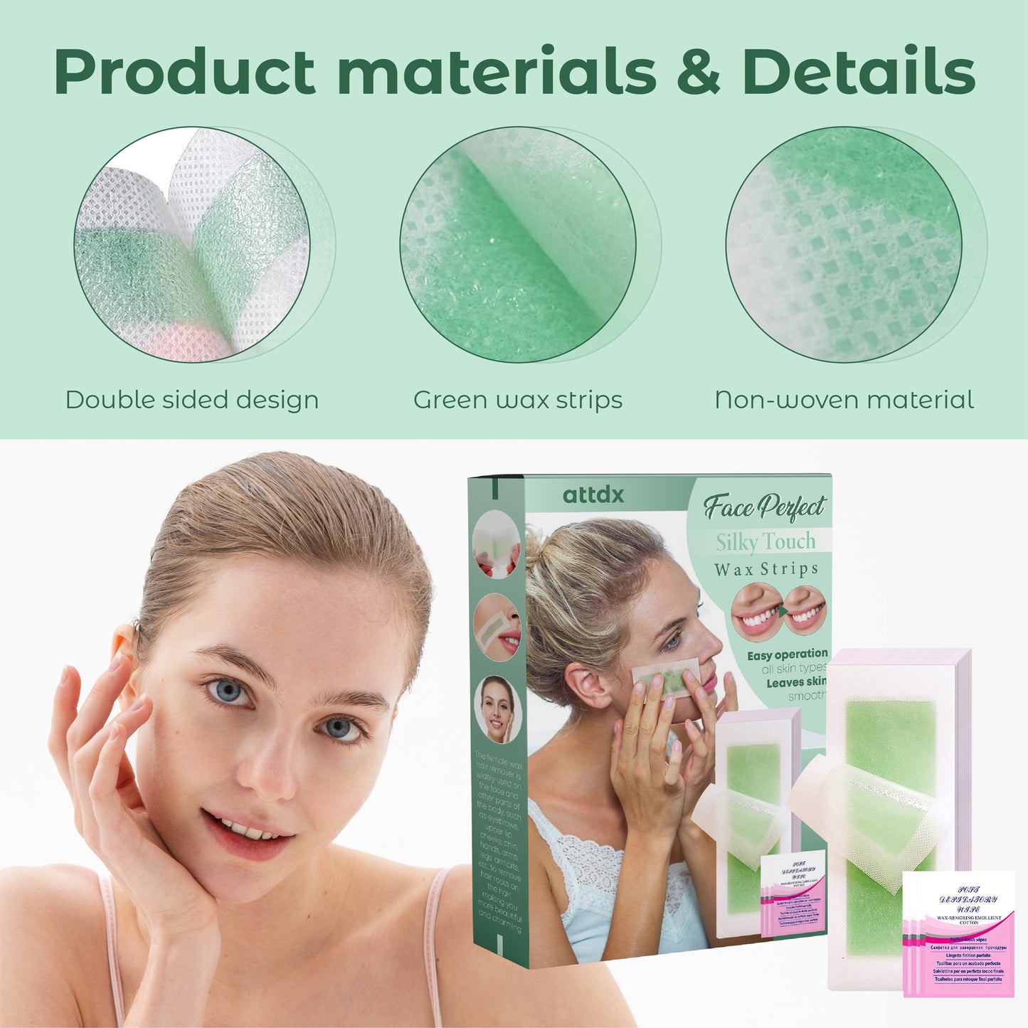 ATTDX FacePerfect Precise Area Facial Wax Strips