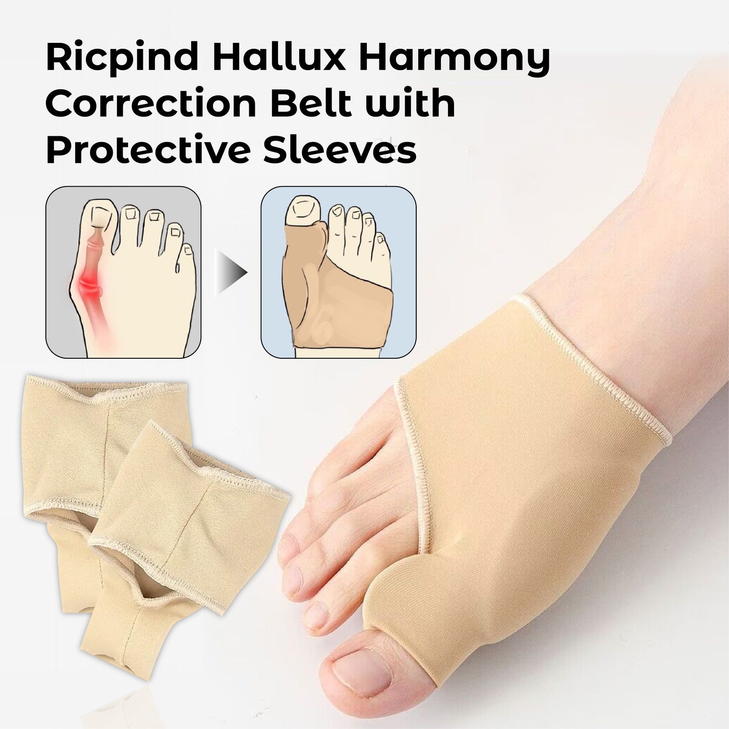 RICPIND Hallux Harmony Correction Belt with Protective Sleeves