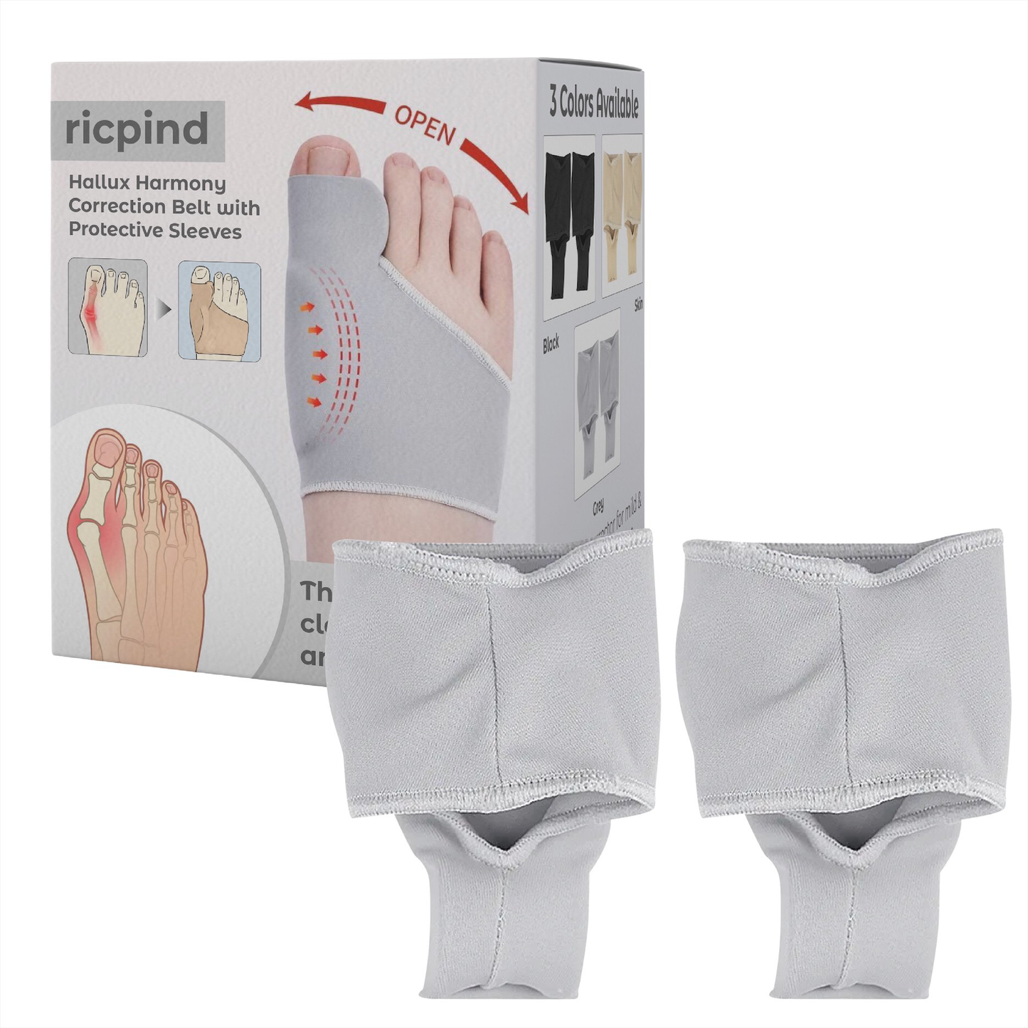 RICPIND Hallux Harmony Correction Belt with Protective Sleeves