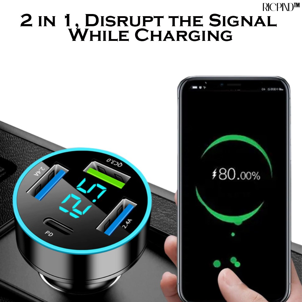 RICPIND 2-in-1 Stealth Car Signal Jammer with Charging Pod