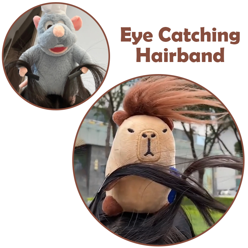 RICPIND 2 Funny HairGrab Capybara Hairband