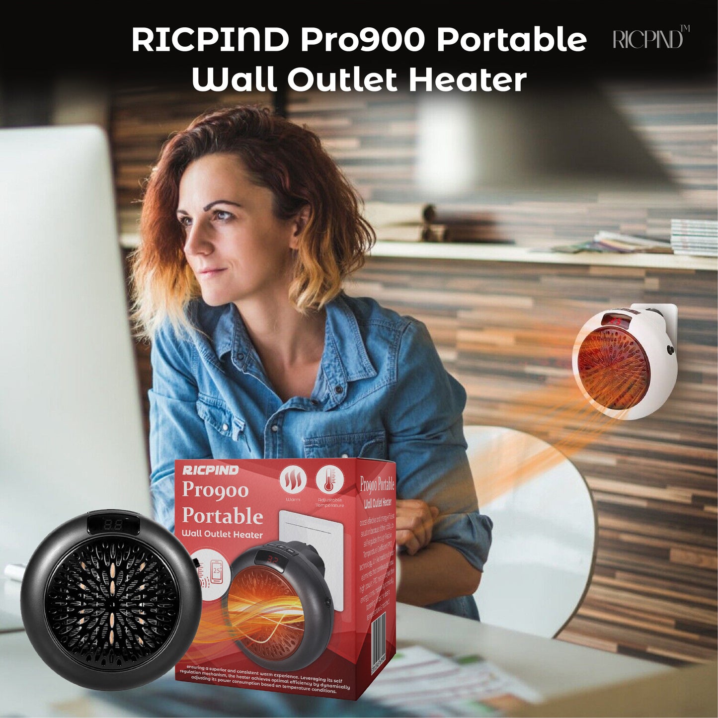 RICPIND Pro900 Portable Wall Outlet Heater