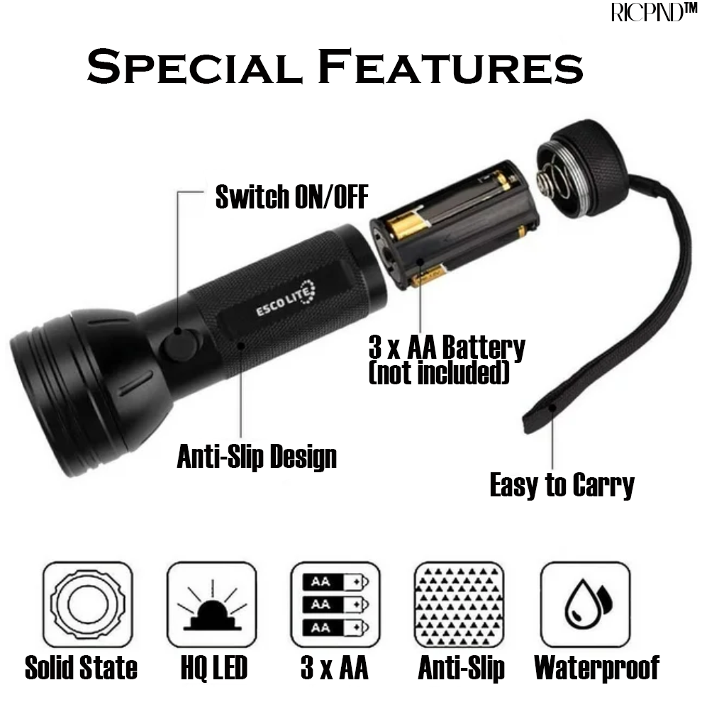 RICPIND UltraBeam UV Ultraviolet Flashlight