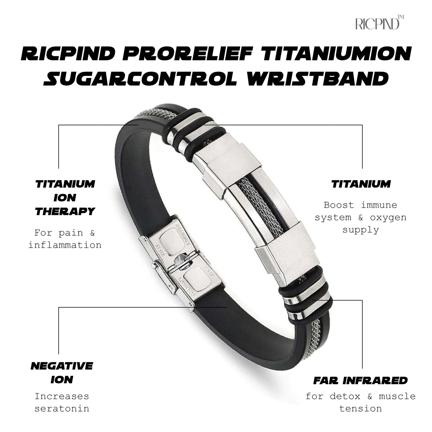 RICPIND TitaniumION SugarControl Wristband