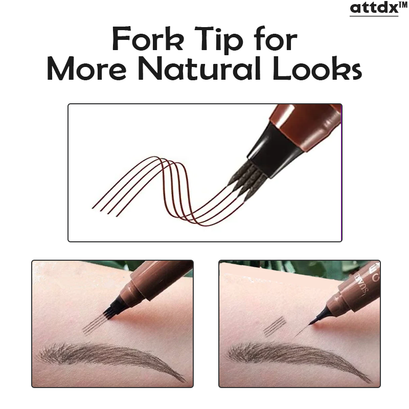 ATTDX Microblading Effect Waterproof Fork-Tip Brow Pen