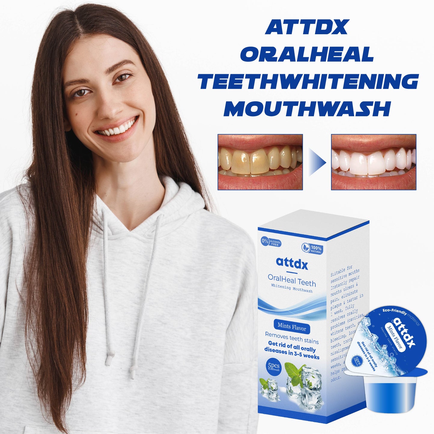 ATTDX OralHeal TeethWhitening Mouthwash