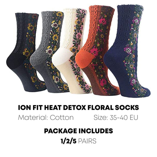 IONFit HeatingDetoxify Floral Socks