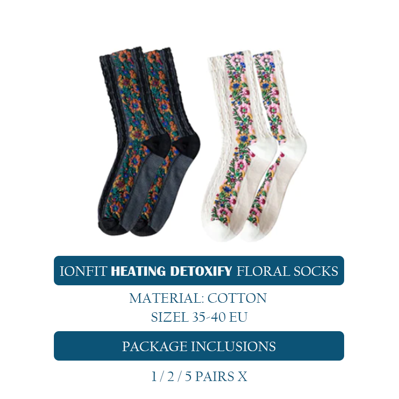 IONFit HeatingDetoxify Floral Socks