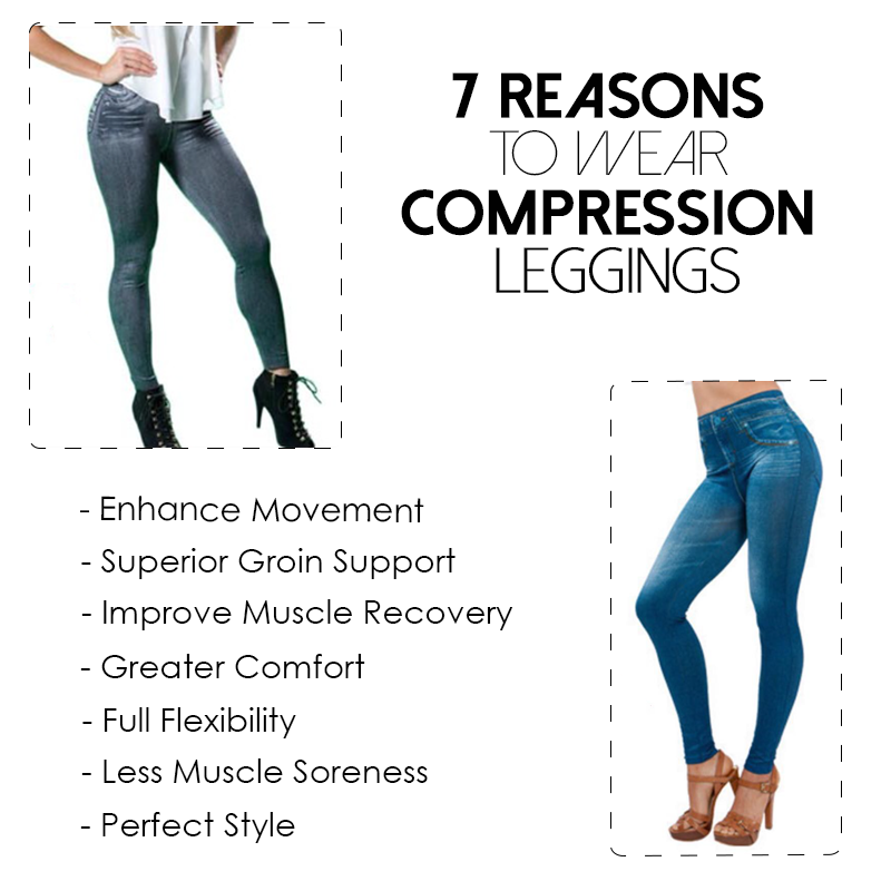 PlusSize High Compression DenimPrint Leggings