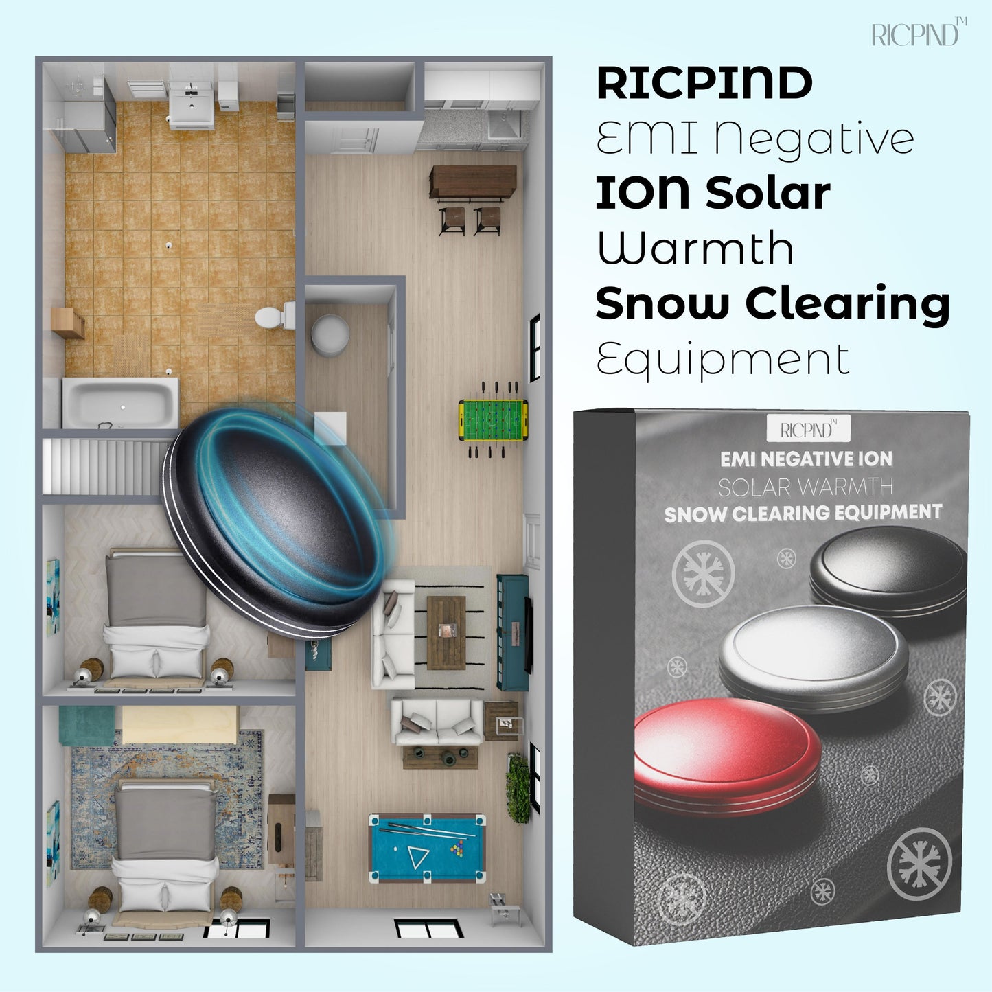 RICPIND EMI Negative ION Solar Warmth Snow Clearing Equipment