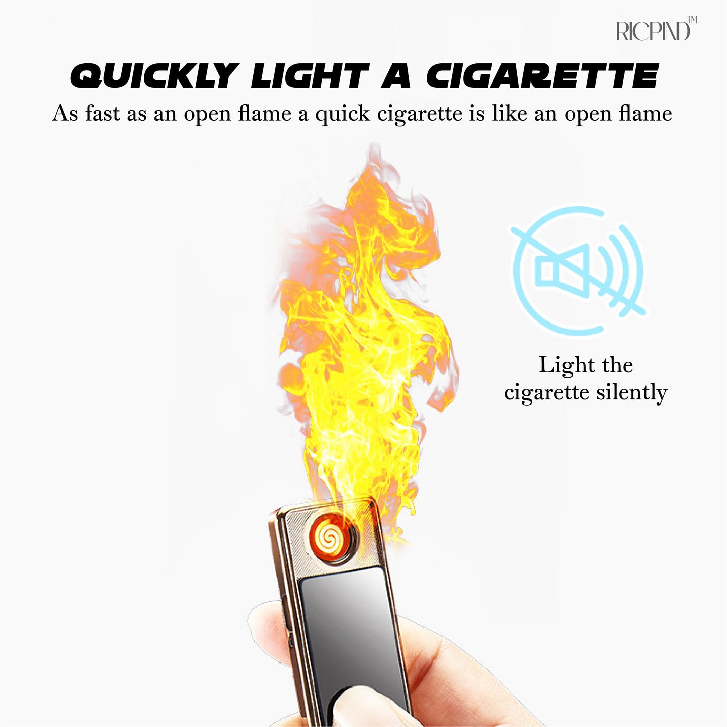 RICPIND Smart Electronic Windproof USB Rechargeable Lighter