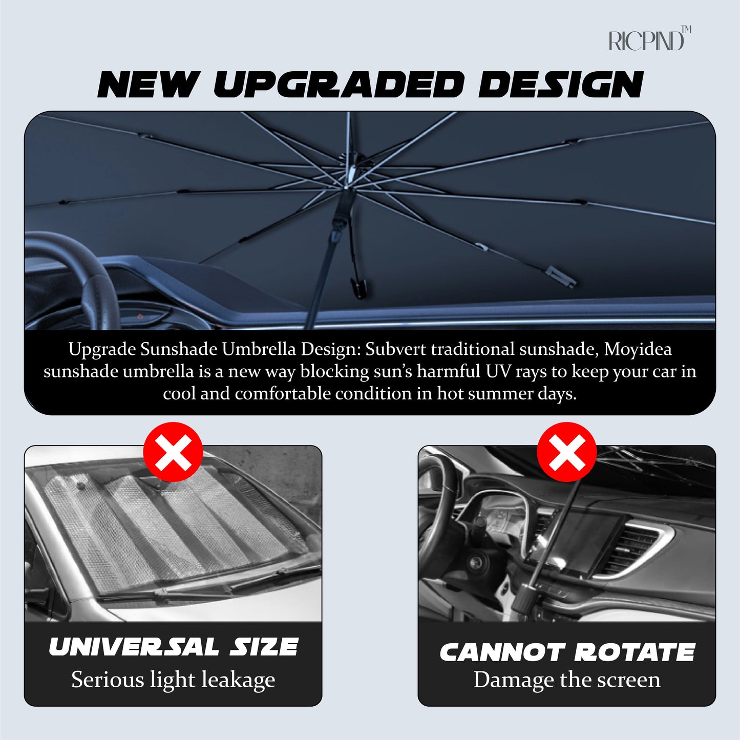 Ricpind Solar Blocker Windshield Umbrella