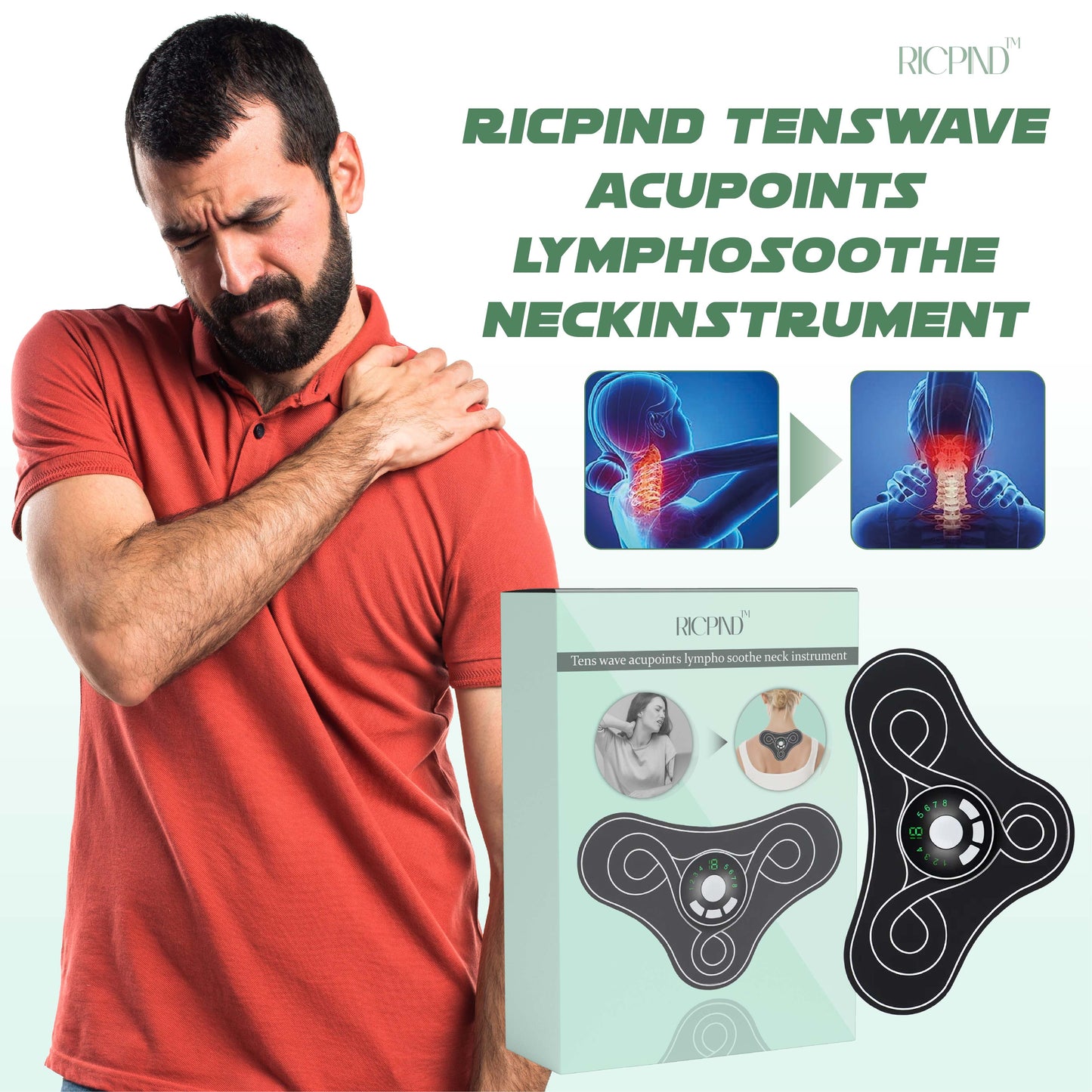 RICPIND TENSWave Acupoints LymphoSoothe NeckInstrument