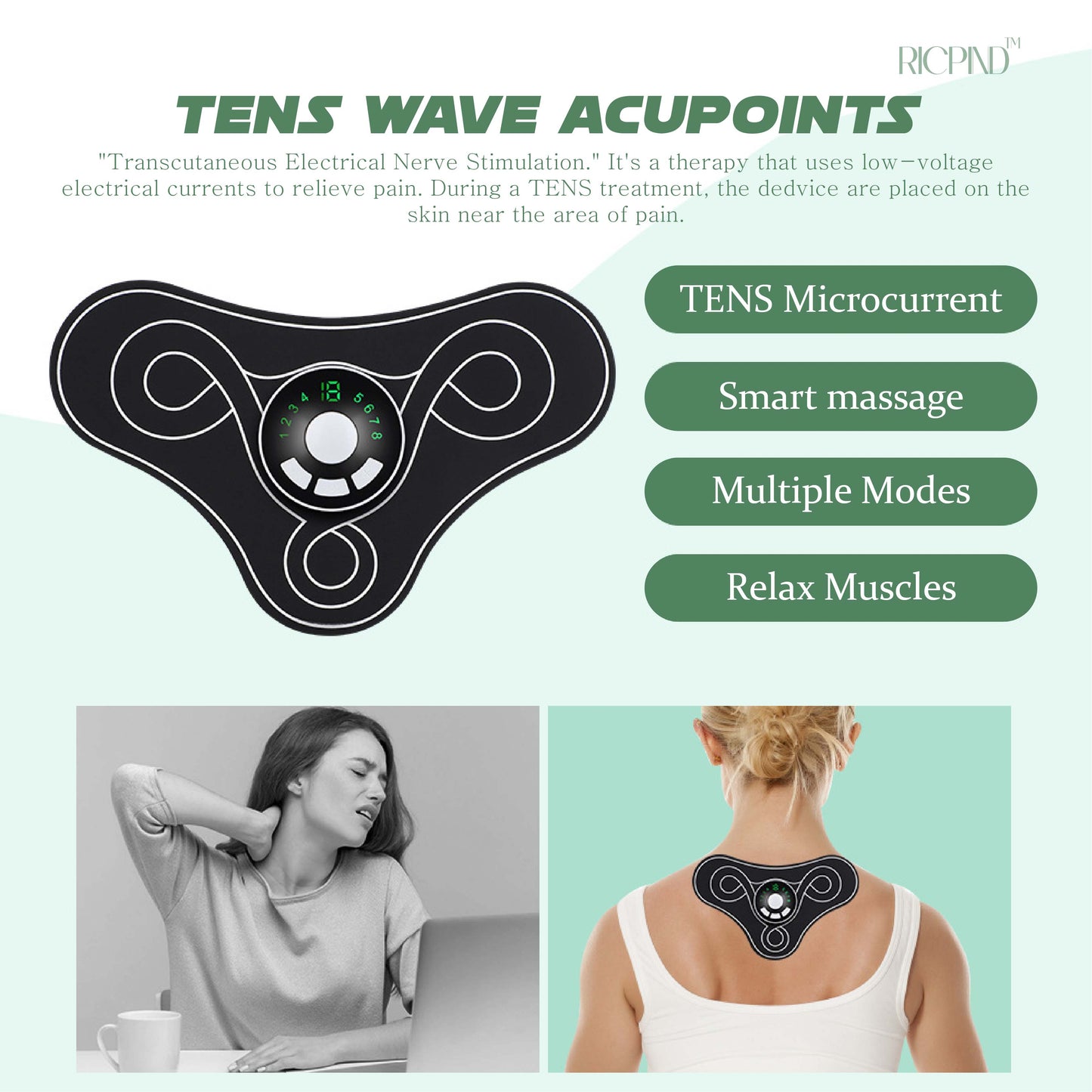 RICPIND TENSWave Acupoints LymphoSoothe NeckInstrument