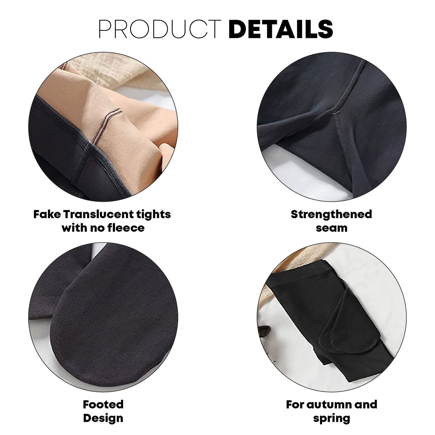 Thermal Fleece Lined Fake Translucent Pantyhose